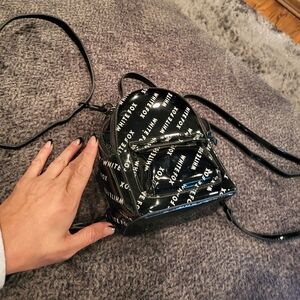 Small white fox backpack adjustable preloved